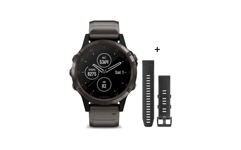 Garmin Fenix 5 Plus Sapphire Titane, pack bracelet pas cher