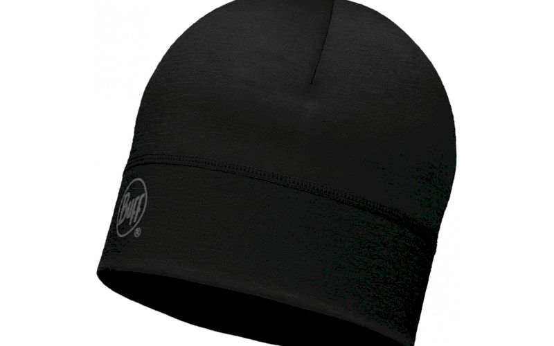 Buff Bonnet Merino Wool Solid Black pas cher