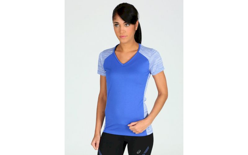 Asics FuzeX V-Neck SS Top W pas cher