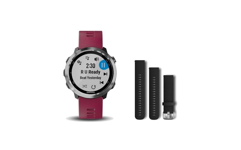 Garmin Pack Forerunner 645 Music + Bracelet 20 mm Noir / Silver pas cher