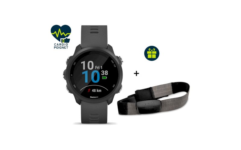 Garmin Pack Forerunner 245 + Ceinture cardio-fréquencemètre textile pas cher